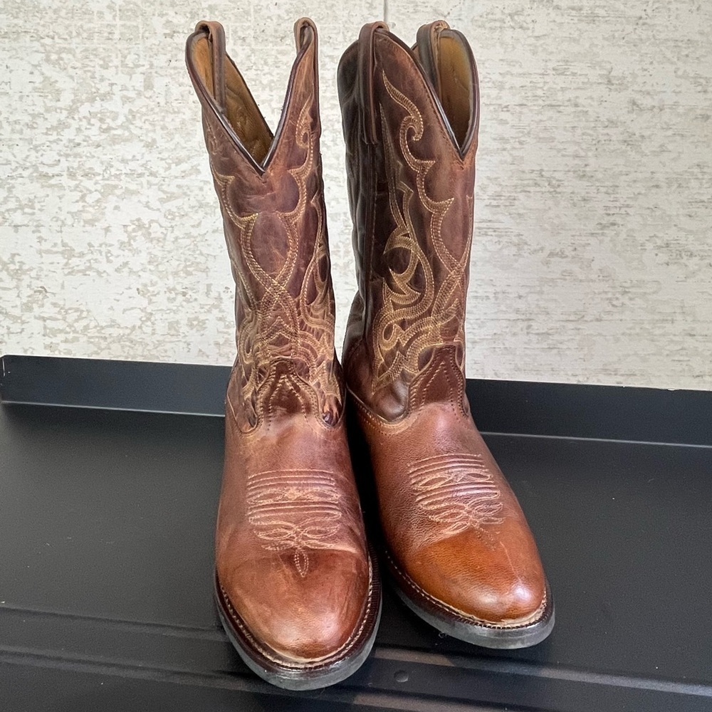 LAREDO Mens Rust Breakout Leather Cowboy Western Boots Size 9